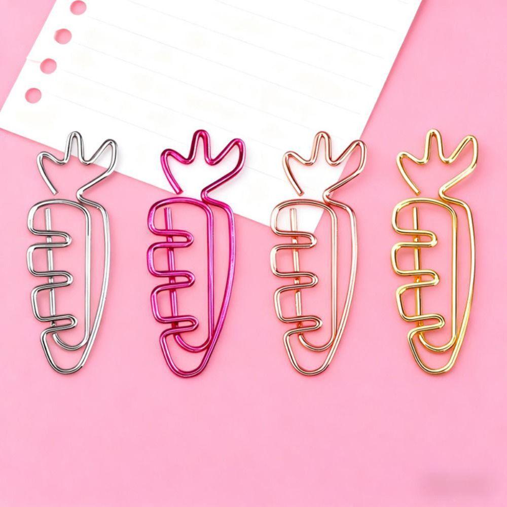 20pcs Cartoon Metal Paperclip Metal Paper Decorative Clip Students Stationery Bookmark Holder  Home