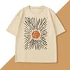 Sunburst Retro Tshirt Unisexs Tshirt Sunshine Pattern Tshirt Casual Short Sleeve Round Neck Tshirt Street Wear