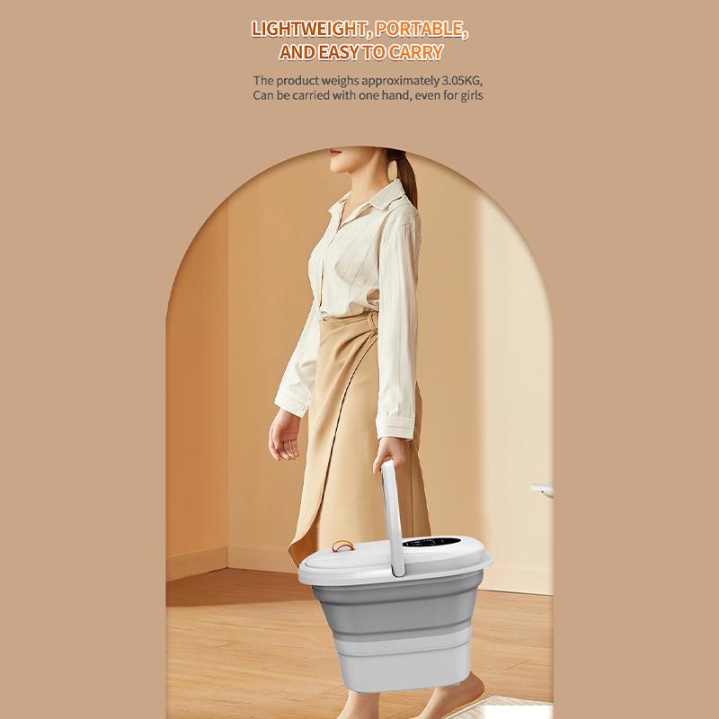 Складная автоматическая гидромассажная ванна для ног с тепловой вибрацией, ванна для ног с красным светом и массажными роликами для расслабления и снятия стресса