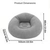 Inflatable Lazy Sofa, Soft Flocking Round Air Couch, Portable Bean Bag Chair for Bedroom, Camping, Patio & Backyard