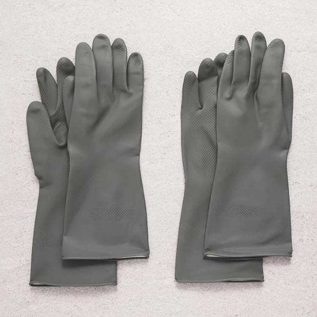 TAEHWA Color Rubber Gloves Gray M (2 Pairs)