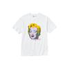 Uniqlo Белая футболка унисекс с принтом персонажа, круглым вырезом и коротким рукавом, топ 463150-00