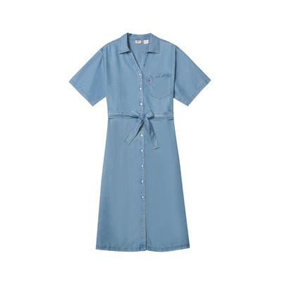 Levis Американский Деним Удобное Универсальное Платье с Коротким Рукавом Женские платья 006QO-0000
