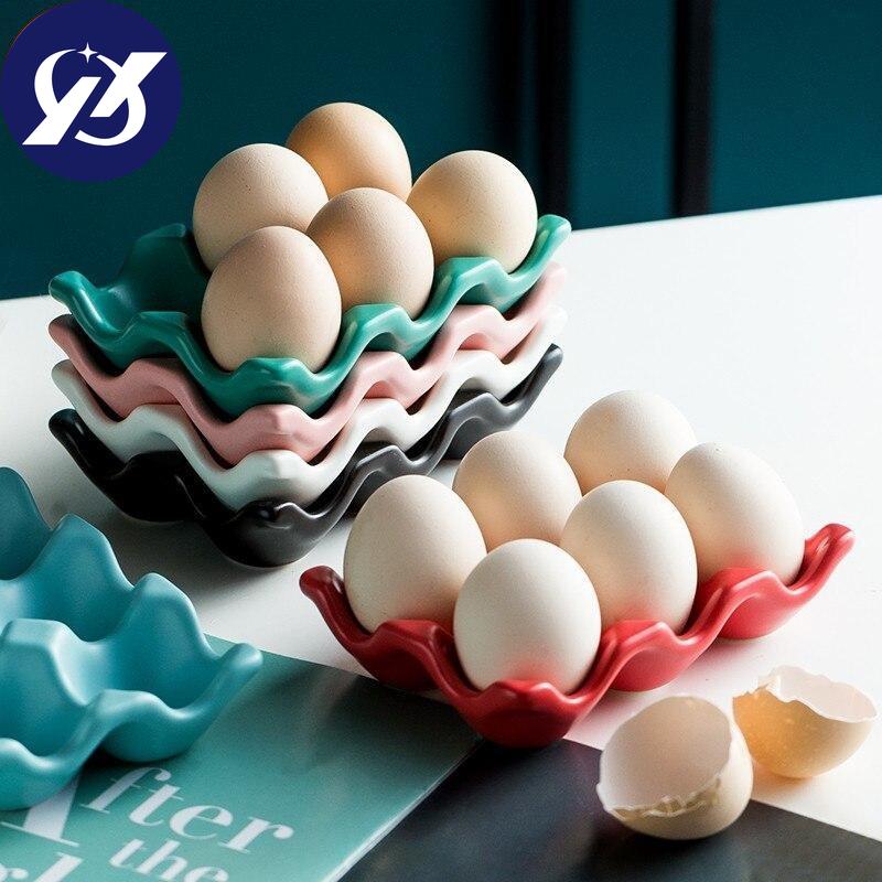 Держатель для яиц Nordic с 6 сетками, керамический противоскользящий ящик для яиц, лоток для хранения в холодильнике