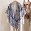 Retro Print, Fashionable Temperament, Square Scarf, Beautiful Travel Cape, Autumn And Winter, Thickened Warm Women