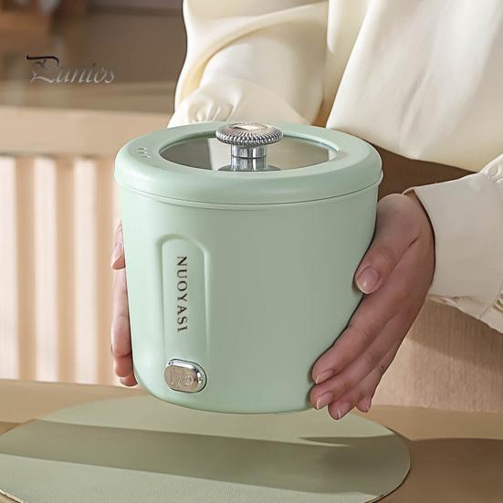 Электрическая кастрюля 1 л, мини-плита для рамэна, защита от перегрева, легко чистится, портативная, многофункциональная, электрическая кастрюля с вилкой стандарта США