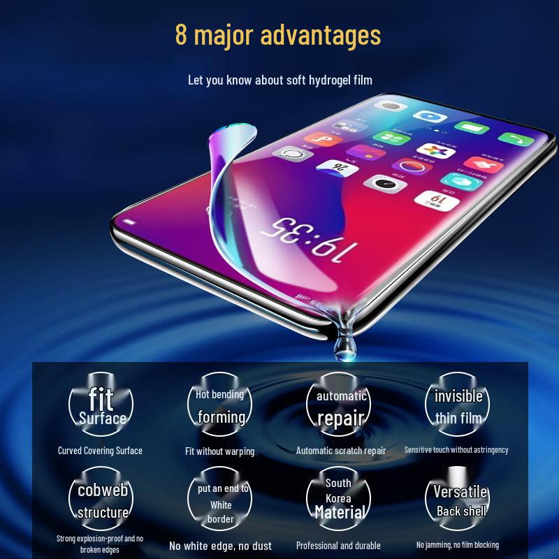 Гидрогелевая пленка OPPO Reno14: Защитная пленка для экрана с защитой от синего и фиолетового света для моделей Reno2/3/4/5/6/9Pro.