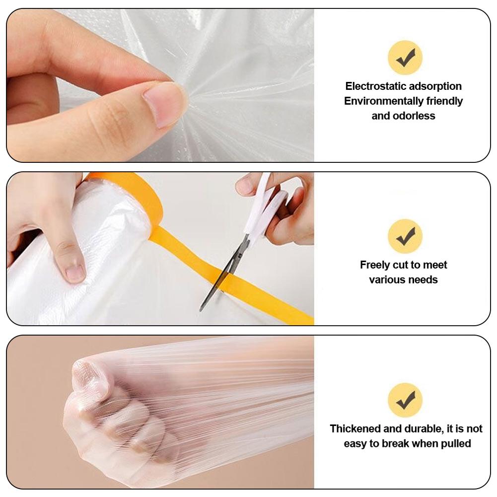 Главная Автомобили и кузов автомобиля Лента и маскирующая пленка для штор Рулон защитной пленки для покрытия плинтусов