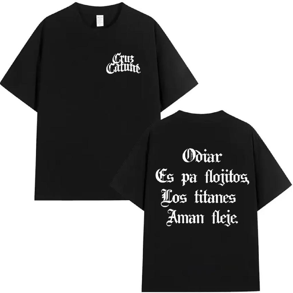 Mens T-shirt Hip Hop Street Cruzzi Print Oversized Sports Y2k Casual Short Sleeve Cruz Cafuné World Tour 2025 Classic Streetwear