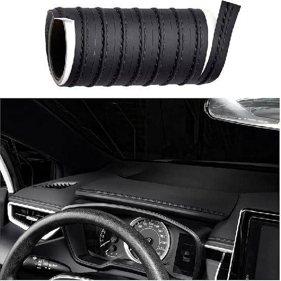 Car Interior Trim Strips, Automotive Flexible Leather Moulding Line for Door Panel Gap, Universal DIY Decorative Dashboard Line Strip Fit Cars Trucks