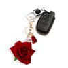 1шт искусственная роза элегантный брелок кулон красный искусственный жемчуг модный металл с кисточкой цветок шарм