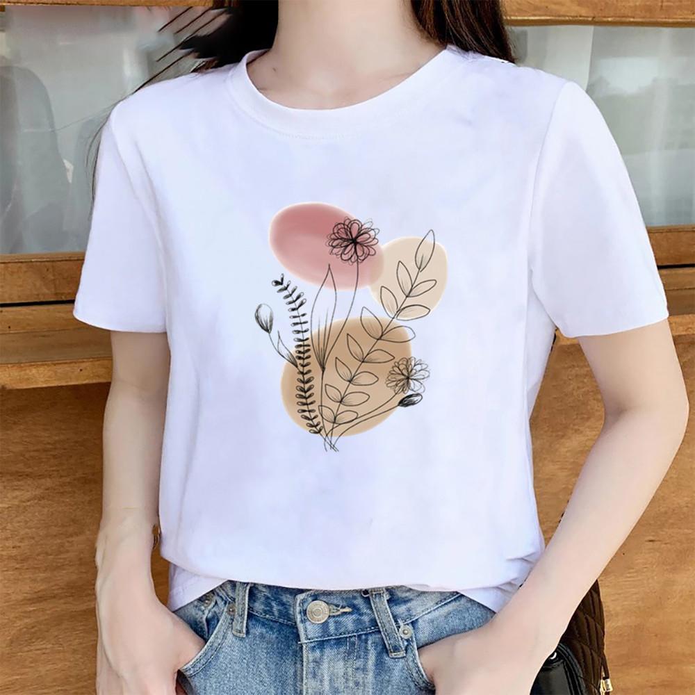 Women's Oversized T-Shirt Summer Trend Short Sleeve Cartoon Casual Fashion Graphic Regular Fit Beach Print Top