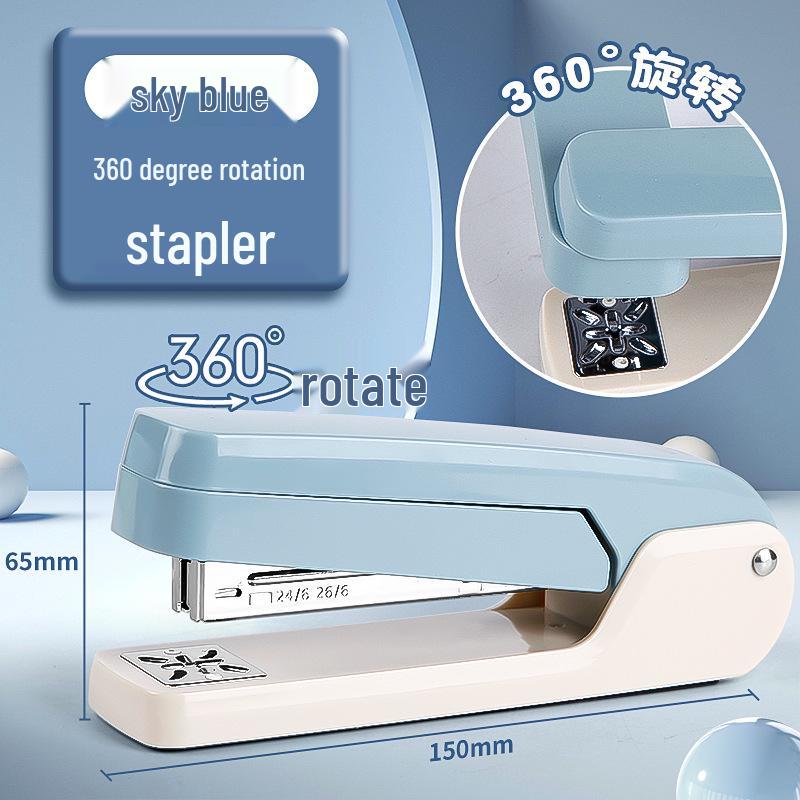 Stylish 360° Rotating 12-Gauge Labor-Saving Stapler for Office & Student Use