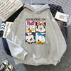 New Comfortable Versatile Couple Printed Hoodie Pocket Kawaii Loose Fashion Top Men's Sweatshirt Cartoon Winter and Autumn Casua