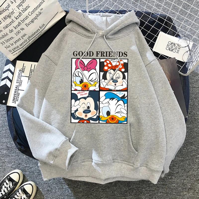 New Comfortable Versatile Couple Printed Hoodie Pocket Kawaii Loose Fashion Top Men's Sweatshirt Cartoon Winter and Autumn Casua