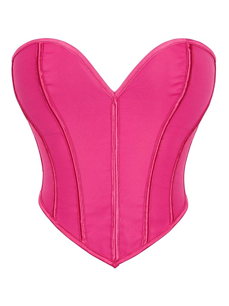 Милый сетчатый корсет-труба в форме сердца с открытыми плечами