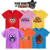 Пять ночей с Фредди Цветные Детские Футболки Аниме FNAF С коротким рукавом Хлопковые Футболки Модные Игровые Детские Топы Летняя Одежда Подарок