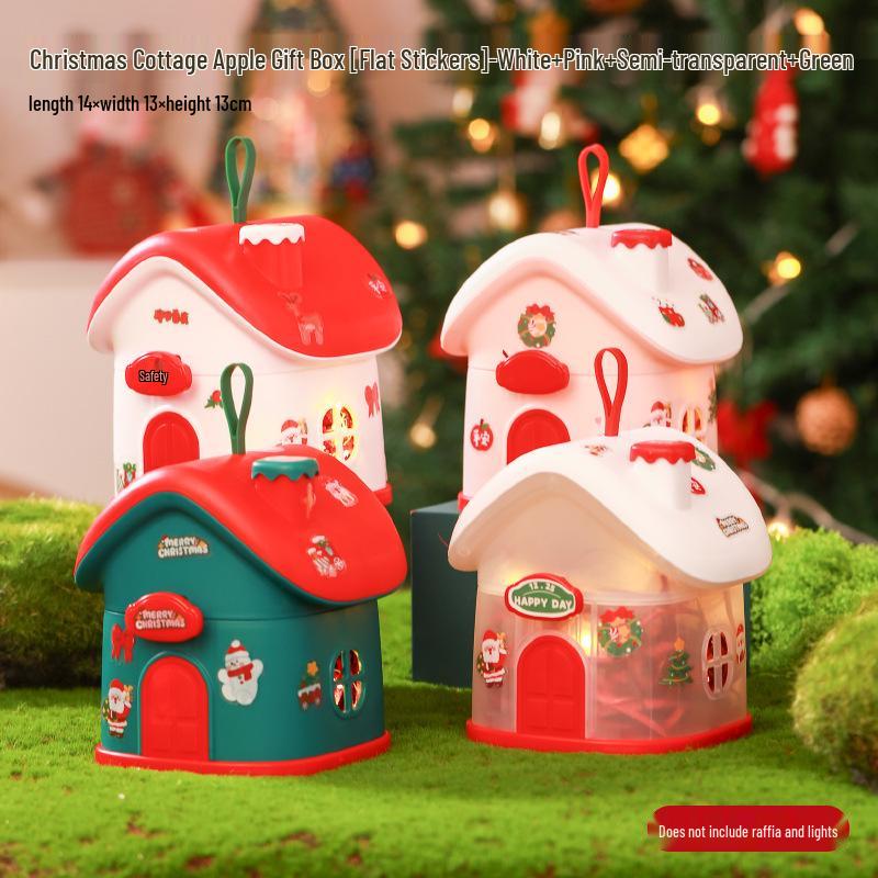 Рождественский Вечер Яблочная Подарочная Коробка - Креативная Упаковка для Конфет в Виде Маленького Домика для Детей