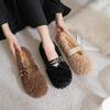 Fashion 2024 Winter Women's Plush Warm Shoes Korean Style Pump Loafers Party and Work Wear Ladies' Casual Flats Mary Jane Boat Shoes