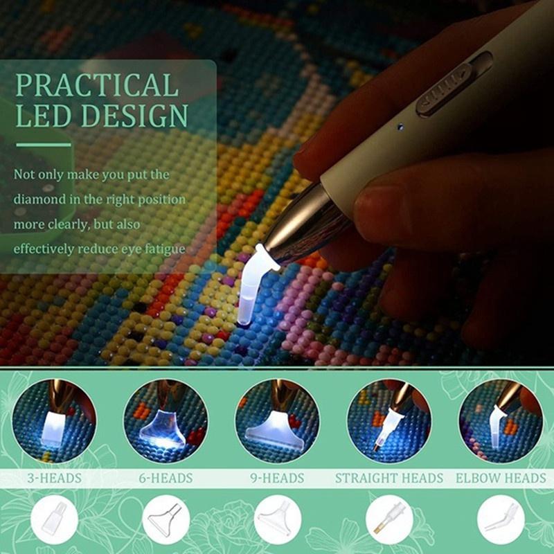 USB Rechargeable Lighting Point Drill Pen for 5D Diamond Painting DIY Tools Pen Diamond Embroidery