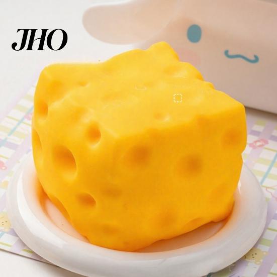Simulated Food Squeeze Toy Cheese Unbreakable Stress Relief Slow Rising Pinch Block Fidget Simulation Sensory Triangular