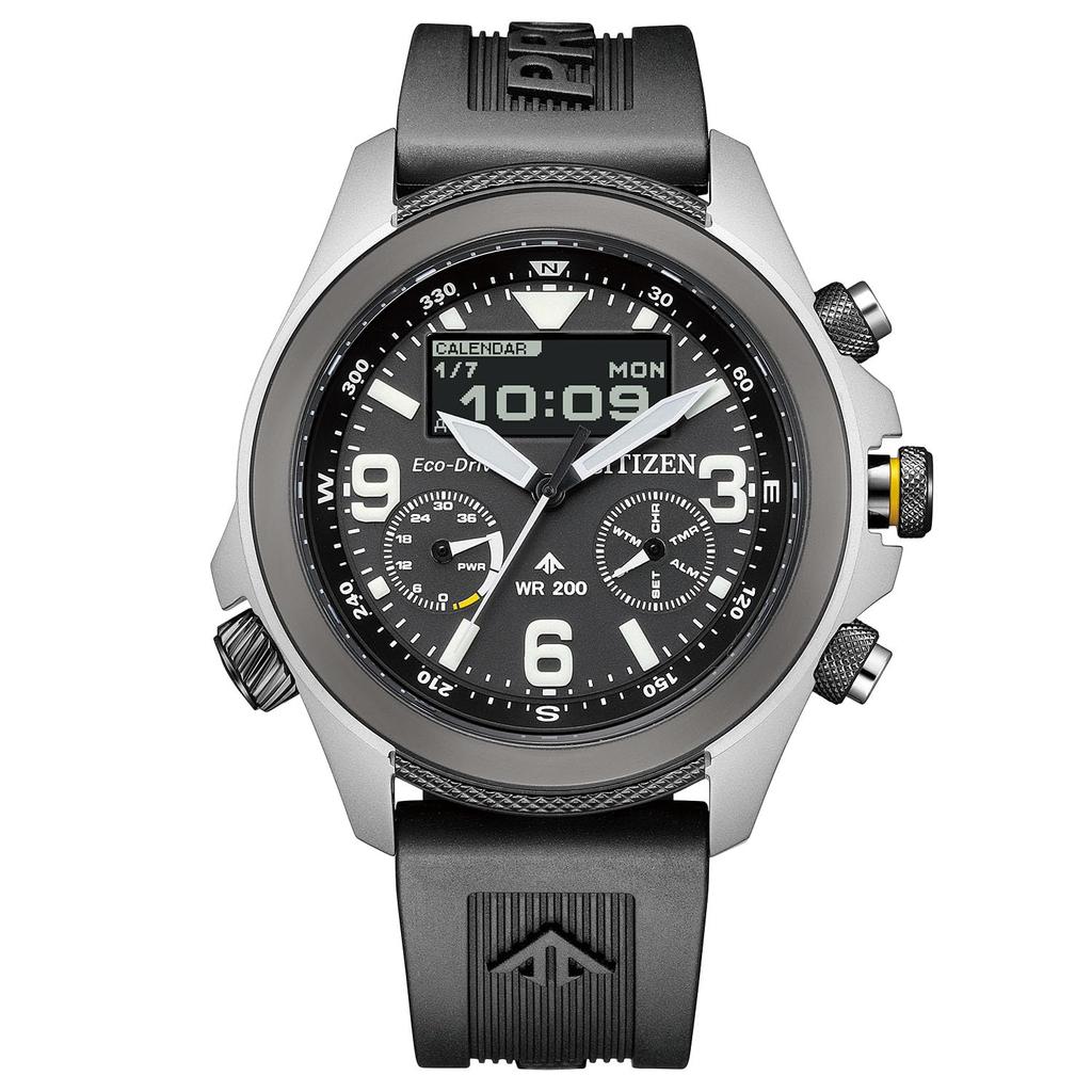 Promaster Light Powered Waterproof LAND Series Urethane Black [Citizen] Eco-Drive Ana-Digi JV1007-07E Men's