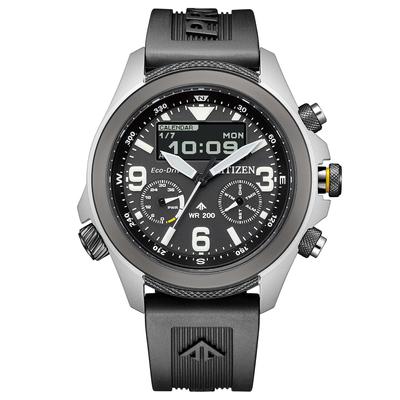 Promaster Light Powered Водонепроницаемые уретановые черные часы серии LAND [Citizen] Eco-Drive Ana-Digi JV1007-07E Мужские