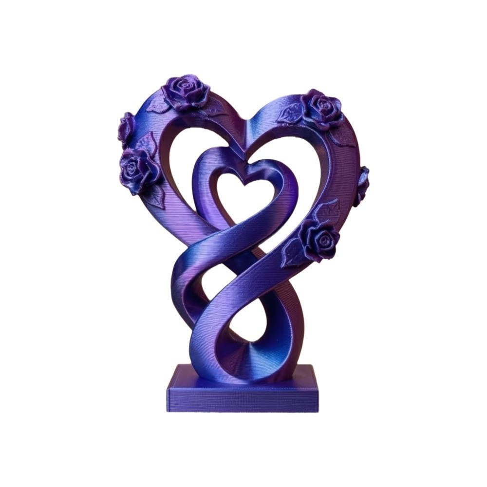 Modern Heart Rose Ornament Romantic Heart Statue Ornament Creative Love Ornament  Valentine’s Gift