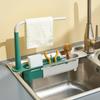 Telescopic Sink Shelf Kitchen Sinks Organizer Soap Sponge Holder Sink Drain Rack Storage Basket Kitchen Gadgets Accessories Tool