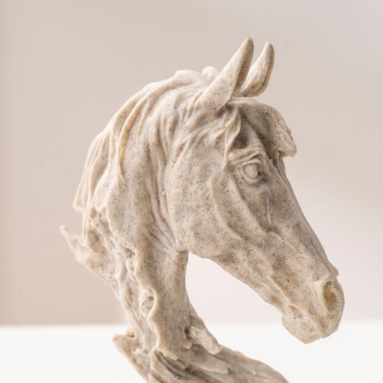 Vintage Style Horse Head Statue Collectible Resin Figurine Rustic Animal Bust Sculpture for Home Office Desk Decor