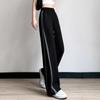 Loose and Cool Black Summer High Waist Wide Leg Pants Women's Thin Sports Trousers