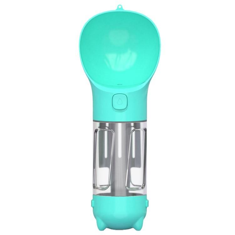 Portable Pet Water Bottle Dog Outdoor Travel Drinker Multifunctional Pooper Scooper Water Bottle Blue 500ml