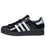 Superstar 2 черные белые лакированные женские кроссовки Core-Black Cloud-White JH7756