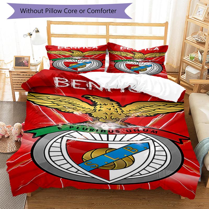 3pcs Football Team (18) Design Cover Set - HD Printed Bedding with 1 Cover and 2 Pillowcases - Perfect for Home and Dorm Decor