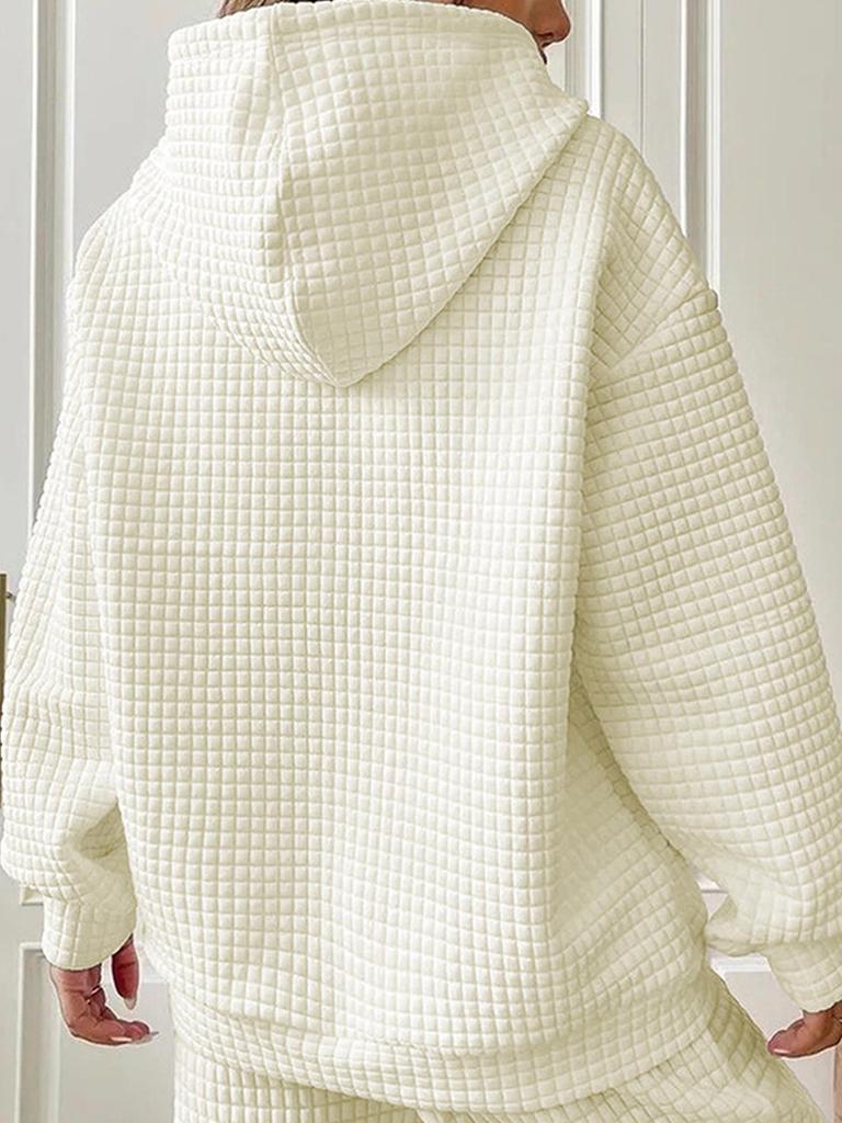 Женский осенне-зимний вафельный худи с капюшоном и принтом на Хэллоуин - Свободный крой, Длинный рукав, Европейский размер