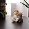 Girl Dog Resin Figurine Kids Puppy Statue Sculpture Home Office Desktop Decoration Ornament Christmas Dog Lovers Memorial Gift