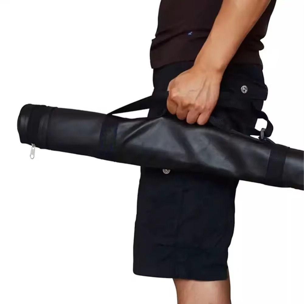 Collapsible Pool Cue Bag Faux Leather Billiard Carrying Case Portable Billiard Cue Bag  Cue Stick