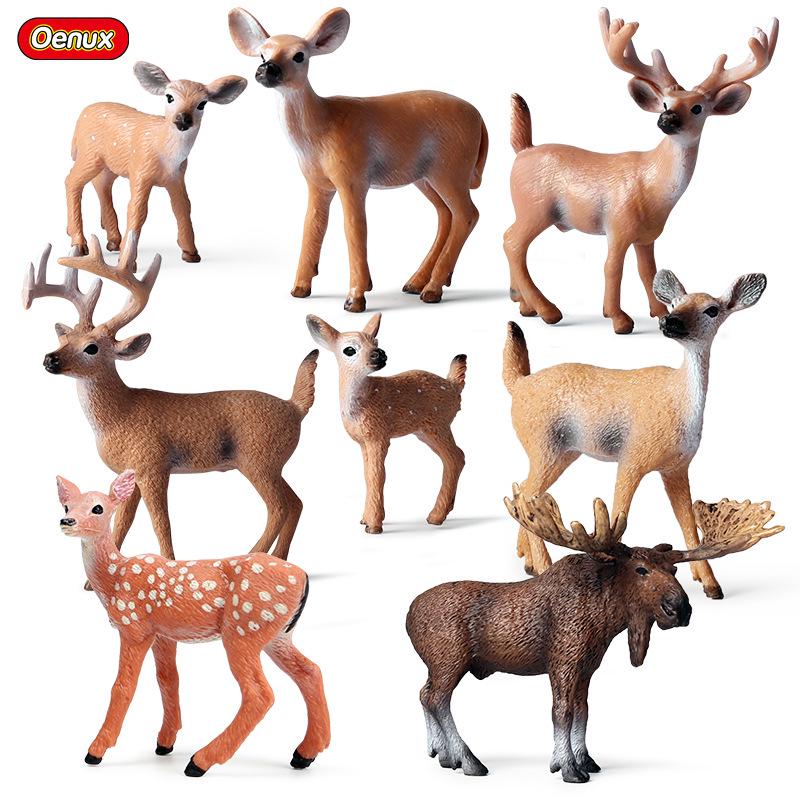 Christmas Forest Animal Ornaments Set: Deer, Elk, Reindeer, and Squirrel Models