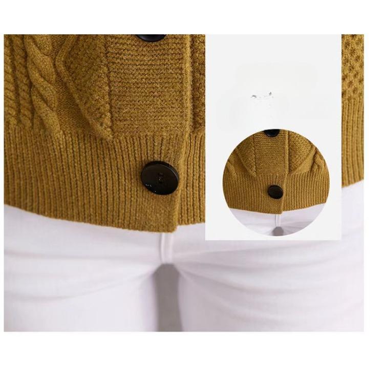 Women's Autumn and Winter Collar Knitted Sweater Cardigan with Skirt Paired with A Stylish Loose Sweater