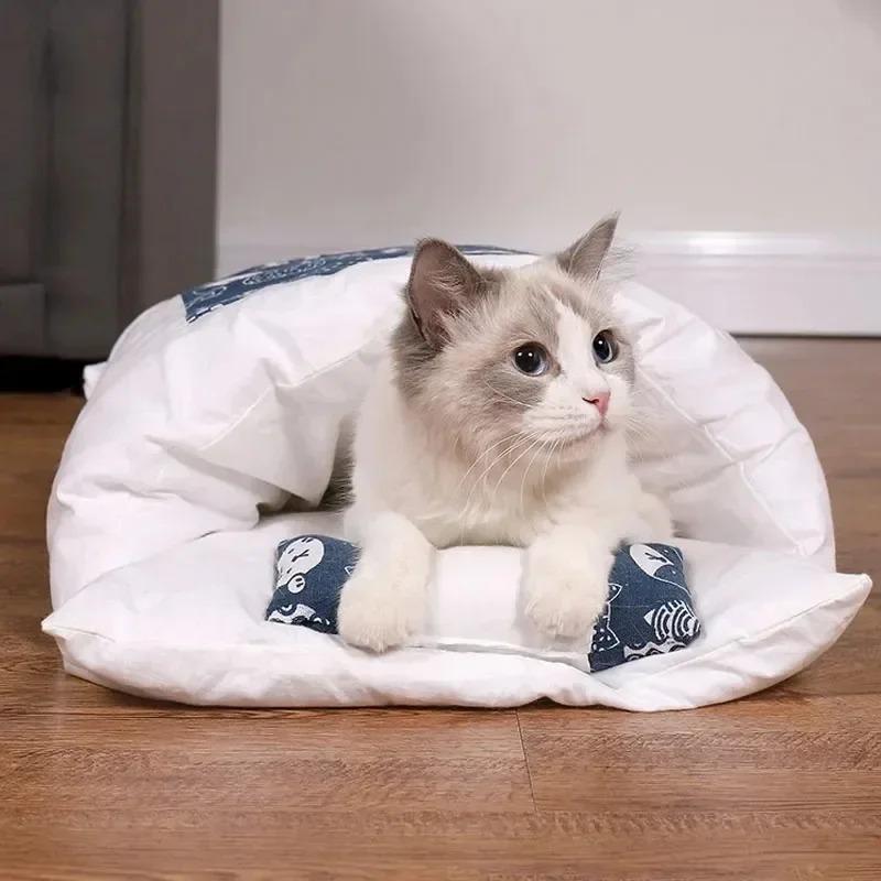 Kawaii Съемная кровать для кошек Дом Товары для дома Товары для взрослых кошек Кровать для больших домашних собак Кошачий дом Пещера Удобная еда Милый