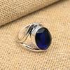 Blue Sapphire Gemstone Handmade Jewelry 925 Sterling Silver Ring Gift For Her