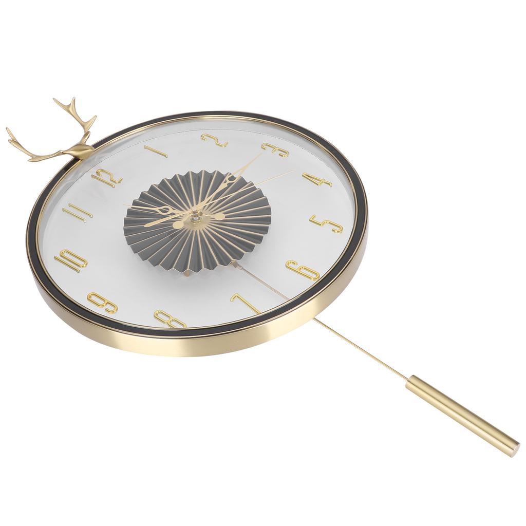 Круглые настенные часы подвесные латунные рога маятниковые часы украшение для офиса спальни