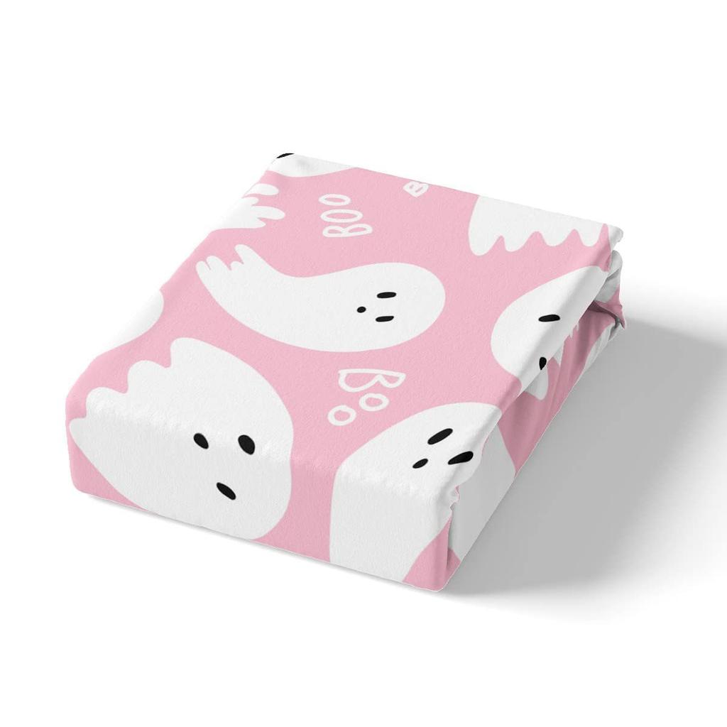Cute Cartoon Ghost Pattern Bed Hat Four-piece Bedding Set Bedroom Dormitory Bedding Decoration