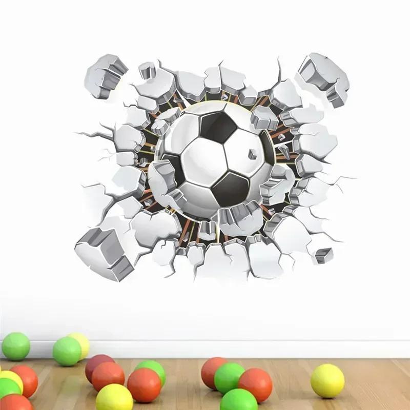 3D Настенные Спортивные Наклейки на Стену Баскетбол Самоклеящиеся Декор Комнаты Наклейка на Стену Детская Спальня Домашние Стены Фон Украшение