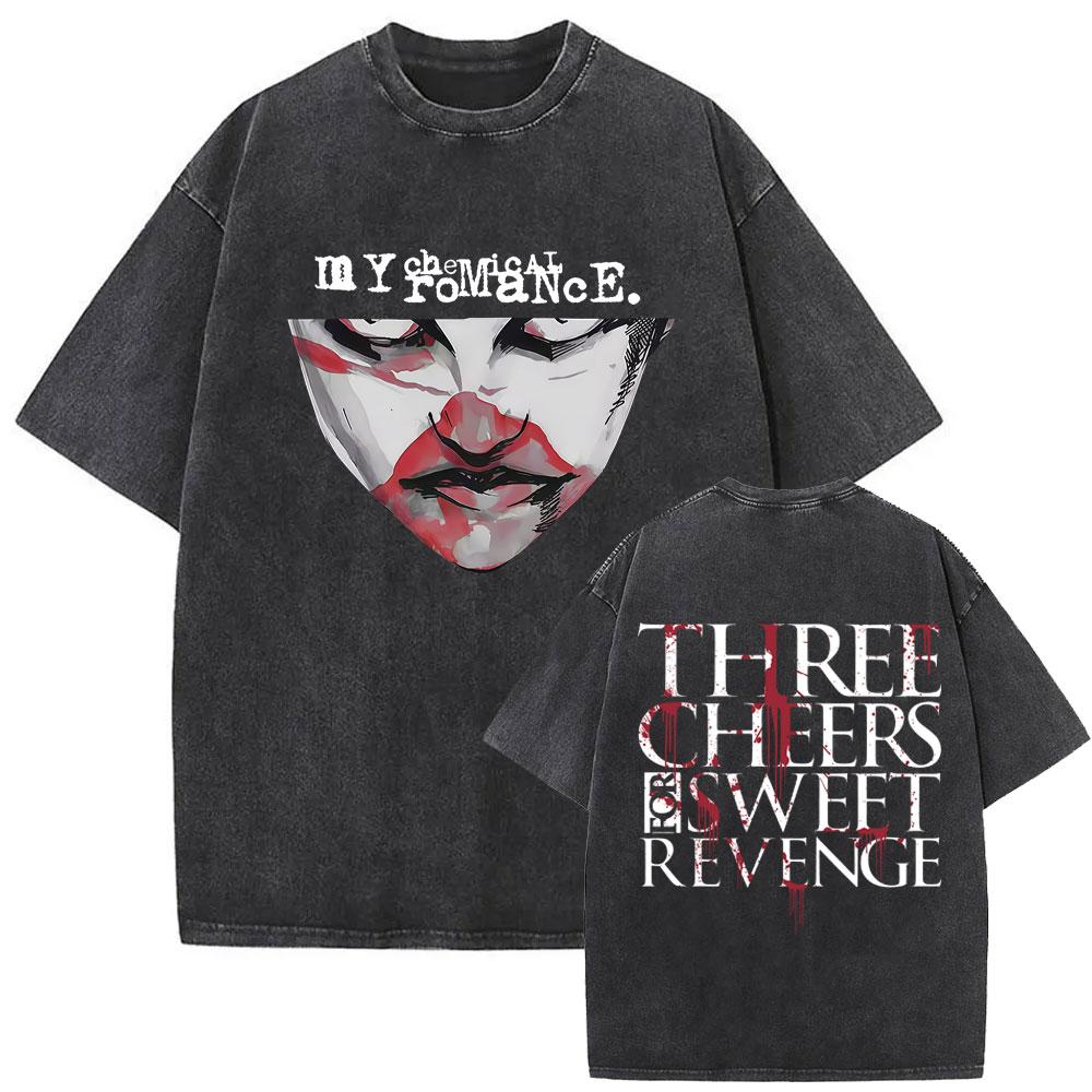 Washed Vintage My Chemical Romance Tshirt The Black Parade Album Graphic Tshirts Men Women Punk Emo Rock Oversized T Shirts