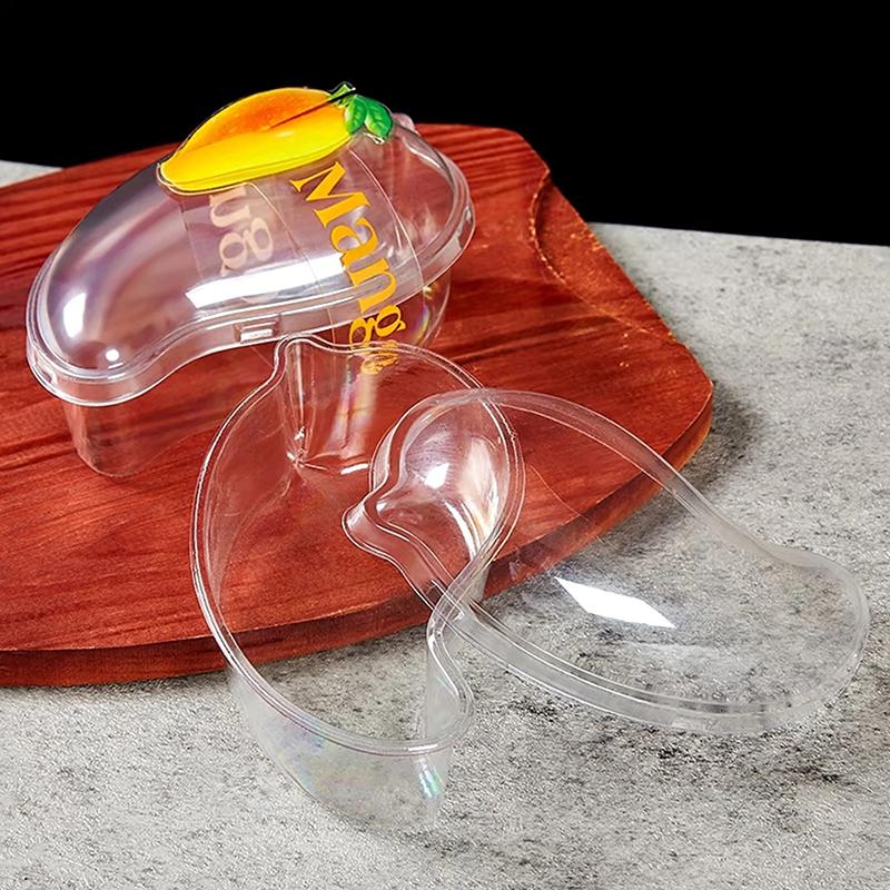 10 шт. креативная одноразовая пластиковая чашка в форме манго для десерта, торта, крема для мусса, упаковочная коробка с прозрачной крышкой