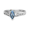 Celtic London Blue Topaz Ring 925 Sterling Silver Trinity Knot Band Ring
