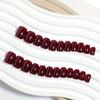 Набор из 24 коротких квадратных накладных ногтей - красная линия, чистый цвет, глянцевая отделка, клей-желе и пилочка для ногтей для женщин - удобно носить каждый день