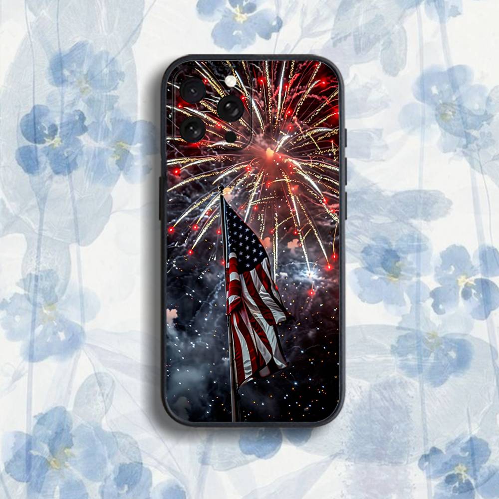 America U-USA F-Flag Phone Case For iPhone 17,16,15,14,13,12,Pro,Max,Plus,E,SE4,Air,Mini Black Soft Box