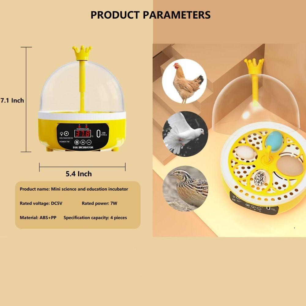 Temperature Humidity Control Mini Egg Incubator Chicken Duck Pigeon Quail Bird